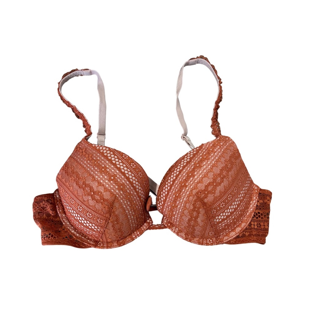 Victoria’s Secret 34B Orange Lace Push Up Bra Cute